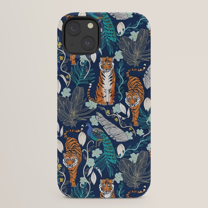 Tiger Toile on Navy iPhone Case Gallery Image 22