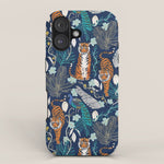 Tiger Toile on Navy iPhone Case Gallery Image 1