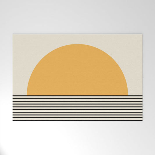 Sunrise / Sunset VI - Yellow & Black Welcome Mat Gallery Image 1