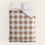 Gingham Large Brown White Comforter Gallery Image 1