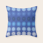 Ombre Abstract Daisies on Cobalt Blue Throw Pillow Gallery Image 1