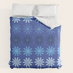 Ombre Abstract Daisies on Cobalt Blue Duvet Cover Gallery Image 2