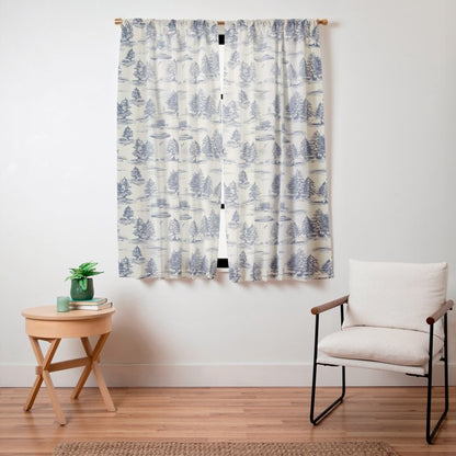 Alien Abduction Toile De Jouy Pattern in Blue Window Curtain Gallery Image 15