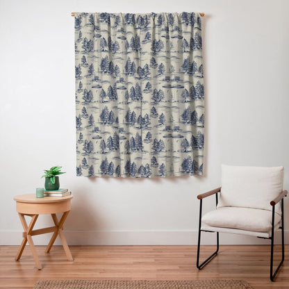 Alien Abduction Toile De Jouy Pattern in Blue Window Curtain Gallery Image 7