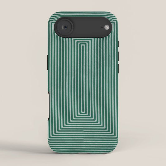 Green Black Abstract Geometric Design Artwork iPhone Case Gallery Image 2
