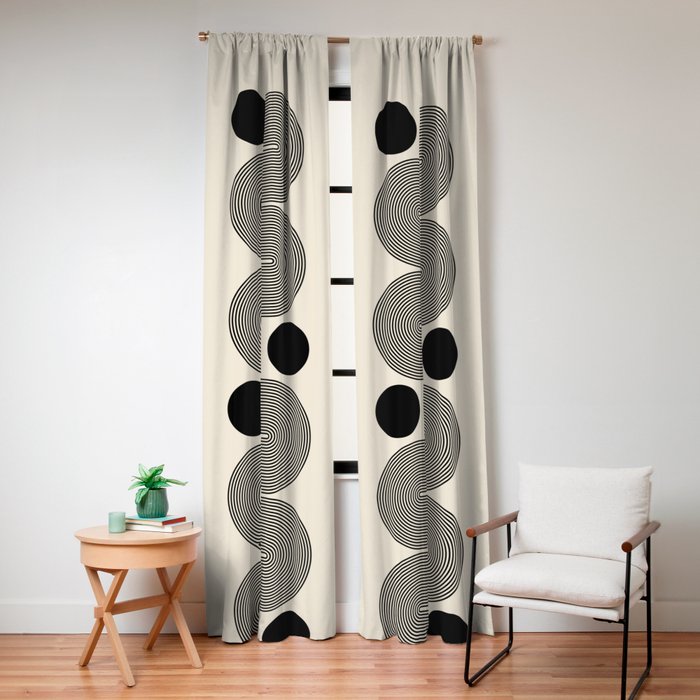 Abstraction_LINE_BLACK_DOT_VISUAL_ART_Minimlism_001A Window Curtain Gallery Image 4