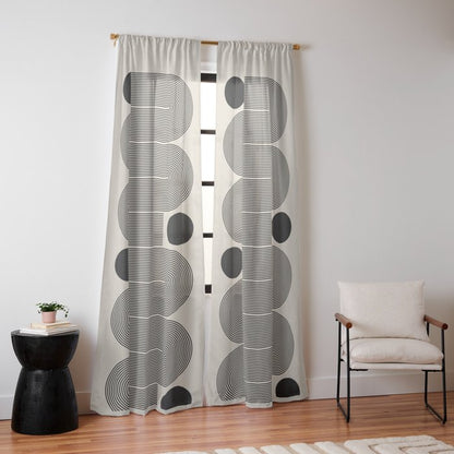 Abstraction_LINE_BLACK_DOT_VISUAL_ART_Minimlism_001A Window Curtain Gallery Image 14