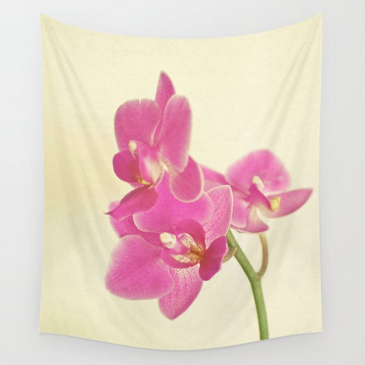 Pink Orchid Wall Tapestry Gallery Image 2