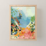 garden with sea view and olive tree Mini Art Print Gallery Image 1