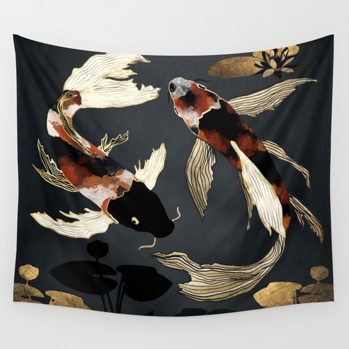 Metallic Koi IV Wall Tapestry Gallery Image 2