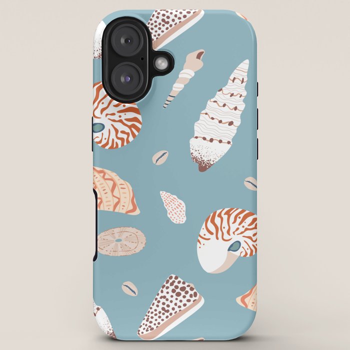 Vintage sea shell flat illustration pattern iPhone Case Gallery Image 5