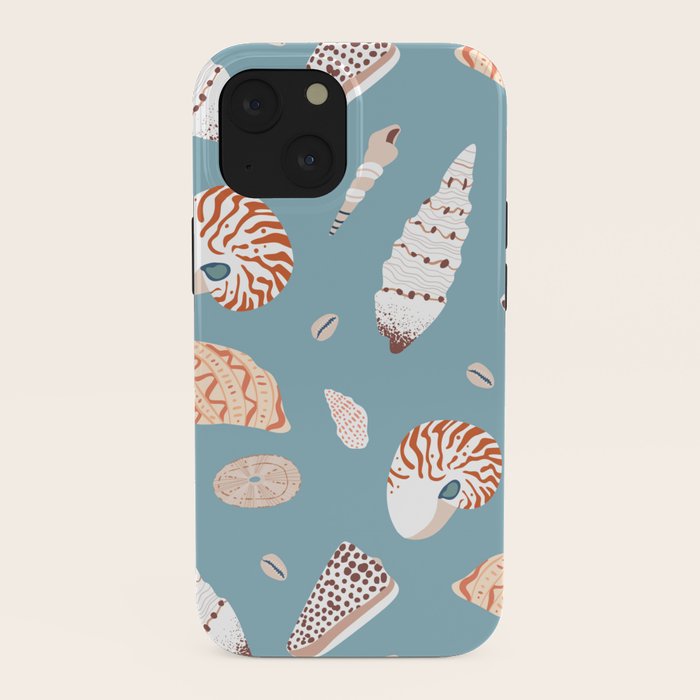 Vintage sea shell flat illustration pattern iPhone Case Gallery Image 38