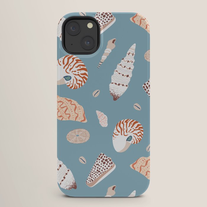 Vintage sea shell flat illustration pattern iPhone Case Gallery Image 26