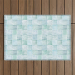 Sea Glass Tiles Watercolor Outdoor Rug Gallery Image 1