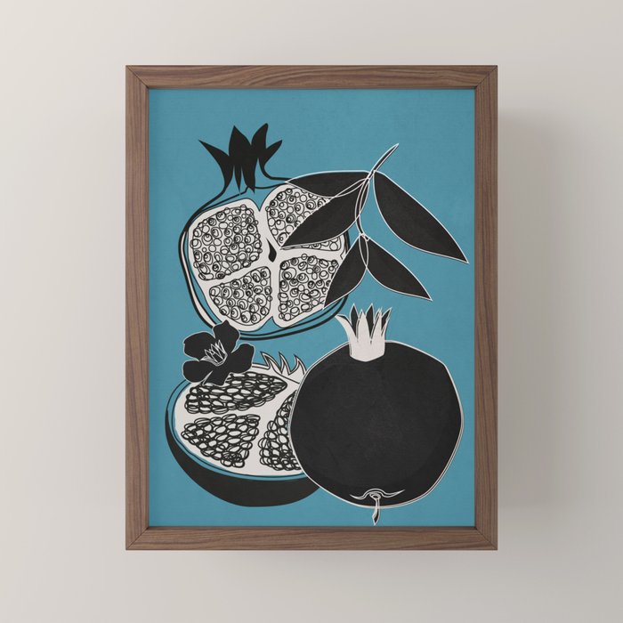 Line Art Pomegranates 4 Mini Art Print Gallery Image 2