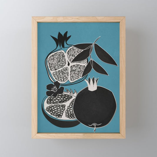 Line Art Pomegranates 4 Mini Art Print Gallery Image 1