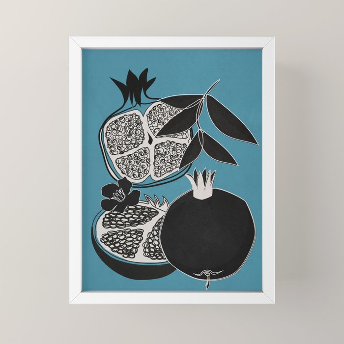 Line Art Pomegranates 4 Mini Art Print Gallery Image 4