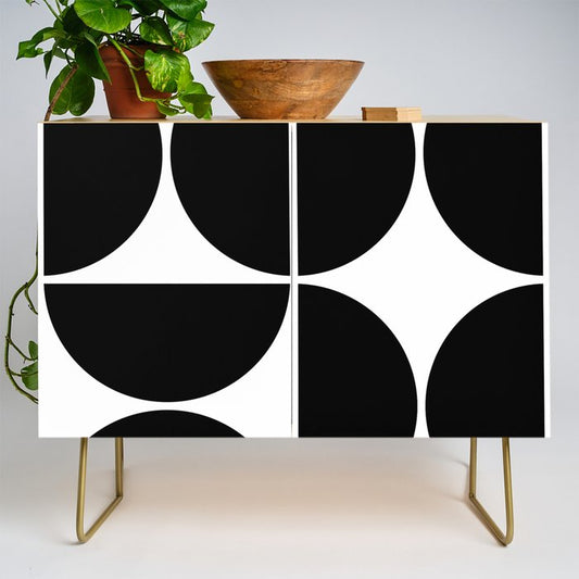 Mid Century Modern Black Square Credenza Gallery Image 1