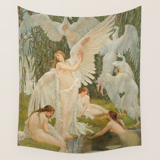 The Swan Maidens by Walter Crane Wall Tapestry Gallery Image 1
