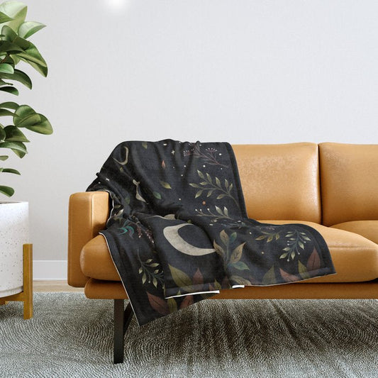 Crescent Moon Garden Throw Blanket Gallery Image 1