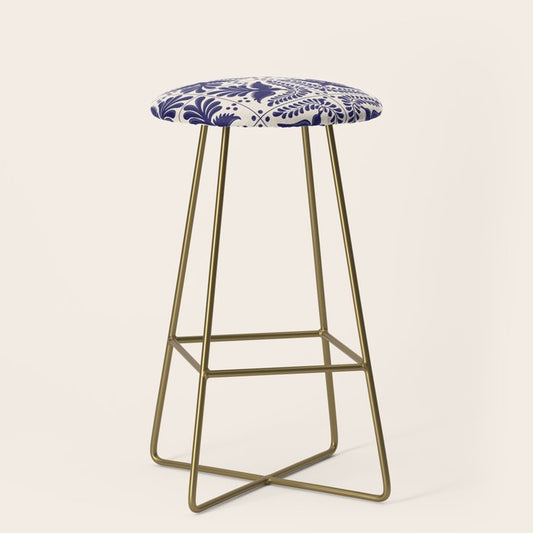 Mexican Talavera With Blue Birds Pattern by Akbaly Stool Gallery Image 2
