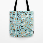 Dogs pattern print must have gifts for dog person mint dog breeds Tote Bag Gallery Image 1