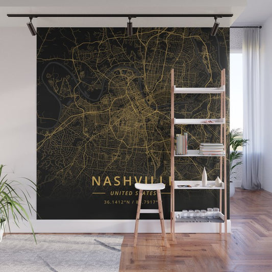 Nashville, United States - Gold Wall Mural Gallery Image 1