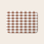 Gingham Large Brown White Bath Mat Gallery Image 1