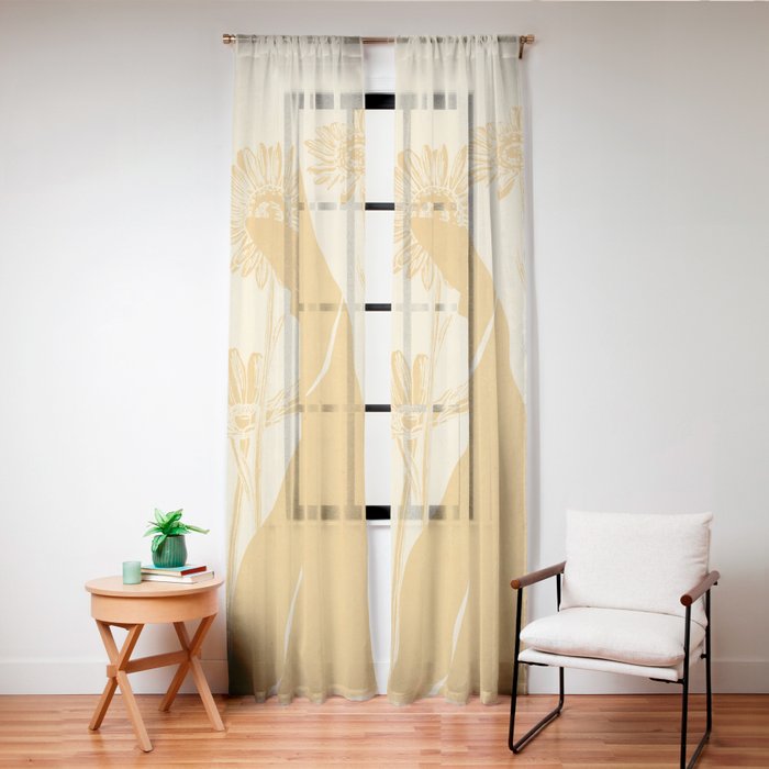 Minimalist Yellow Cat Window Curtain Gallery Image 24