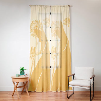 Minimalist Yellow Cat Window Curtain Gallery Image 16