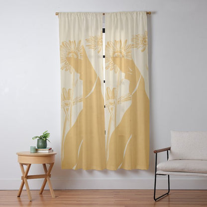 Minimalist Yellow Cat Window Curtain Gallery Image 13