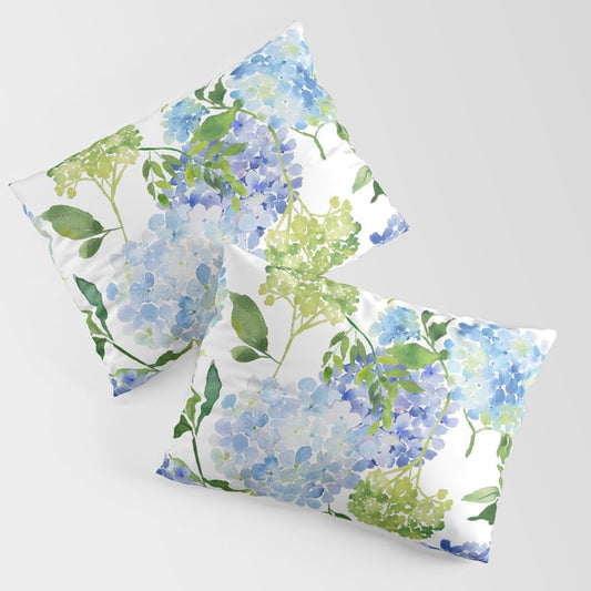 Blue Hydrangea Flowers Pillow Sham Gallery Image 1