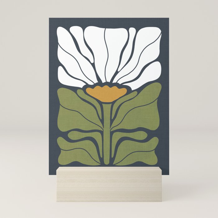Modern Boho Art Nouveau Floral 3.1 ochre green grey Mini Art Print Gallery Image 5