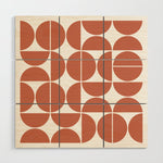 Mid Century Modern Geometric 04 Terracotta Wood Wall Art Gallery Image 1