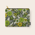 Modern Yellow & Green Floral Pattern Carry All Pouch Gallery Image 1