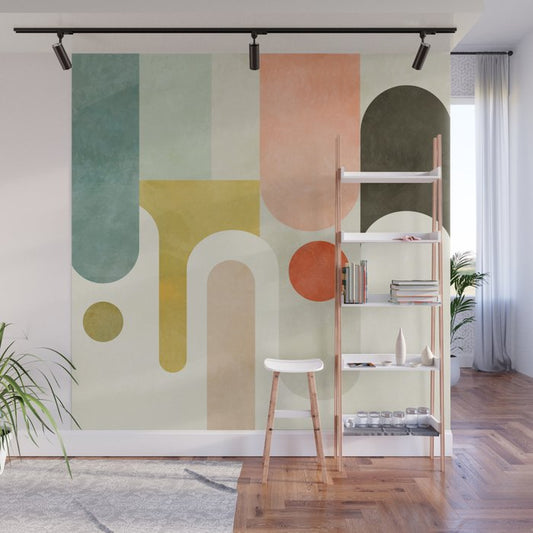 geometry abstract pastel Wall Mural Gallery Image 1