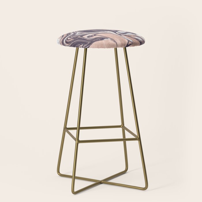 Liquid Rose Gold Violet and Marble Stool Gallery Image 2