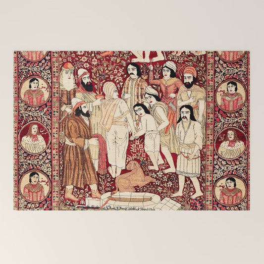 Kerman South Persian Pictorial Rug with Joseph Welcome Mat Gallery Image 2