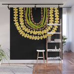 Lei Drape Puakenikeni Palaka Lokelani on black Wall Mural Gallery Image 1