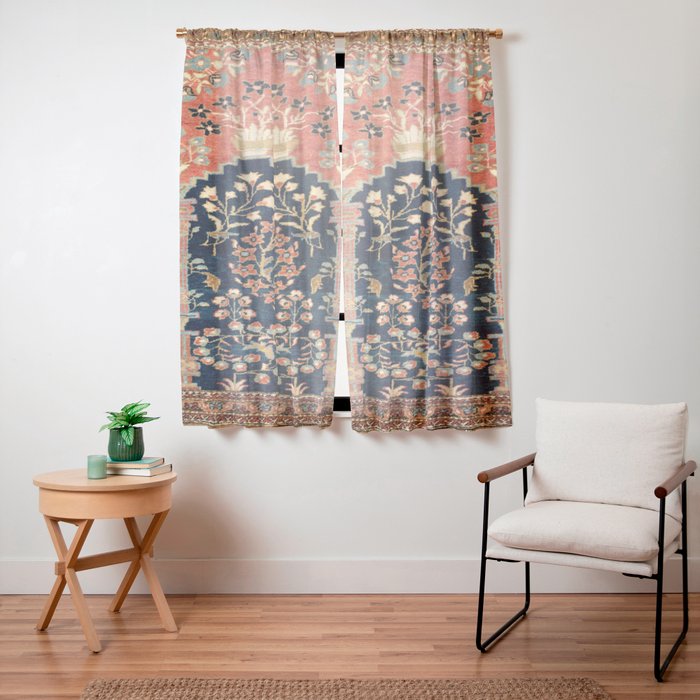 Kashan Poshti Antique Central Persian Rug Print Window Curtain Gallery Image 15