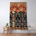Kashan Poshti Antique Central Persian Rug Print Window Curtain Gallery Image 1