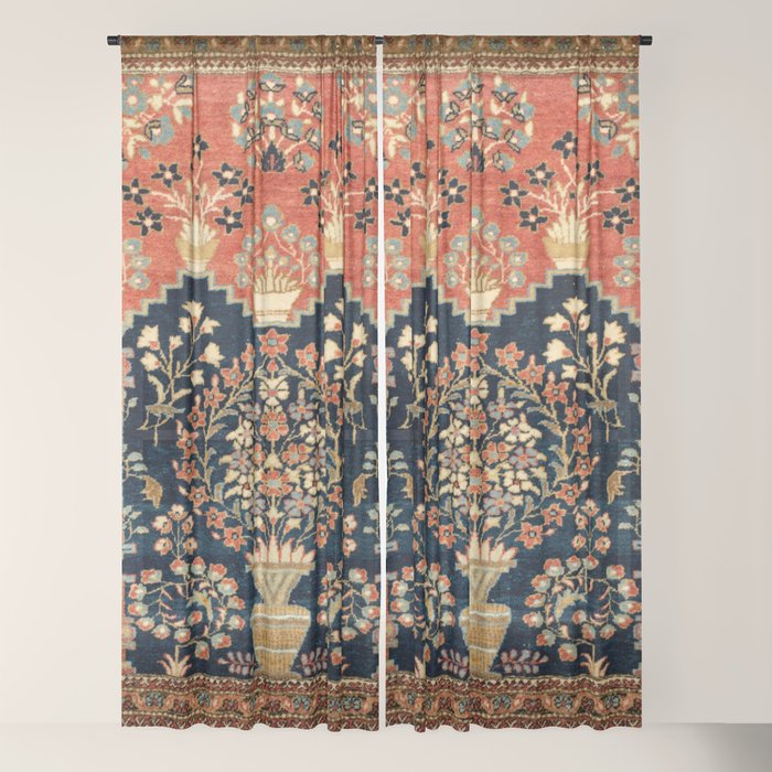 Kashan Poshti Antique Central Persian Rug Print Window Curtain Gallery Image 18