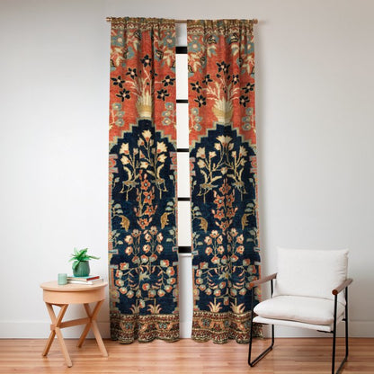 Kashan Poshti Antique Central Persian Rug Print Window Curtain Gallery Image 8