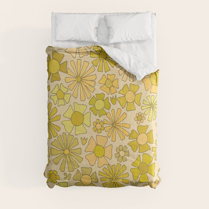 flower power // retro flower pattern by surfy birdy Comforter Gallery Image 8