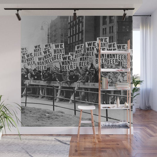 We want beer prohibition 18th amendment voldstad act protest drinking alcoholic beverages vintage photograph - photography - photographs Wall Mural Gallery Image 1