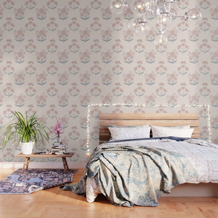Dusty Rose Classic Floral Wallpaper Gallery Image 3