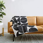 Mid Century Modern Geometric 04 Black Throw Blanket Gallery Image 1