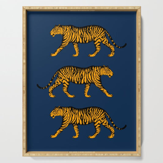 Tigers (Navy Blue and Marigold) Serving Tray Gallery Image 1