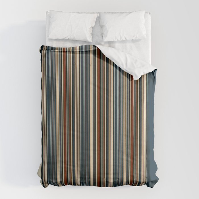 Dark Indigo Tan Stripes Comforter Gallery Image 6