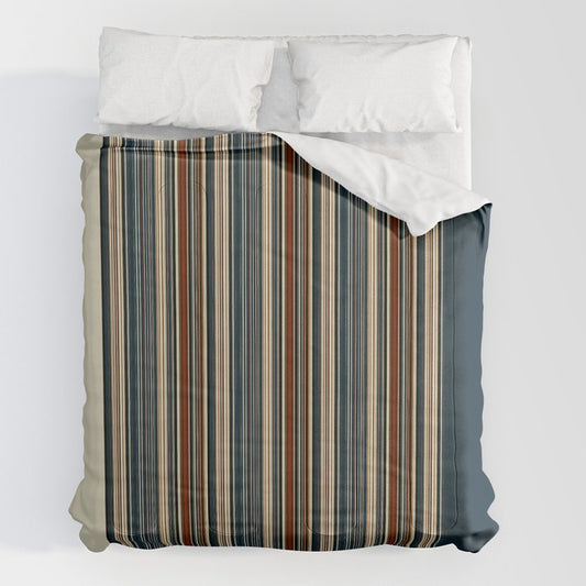 Dark Indigo Tan Stripes Comforter Gallery Image 2